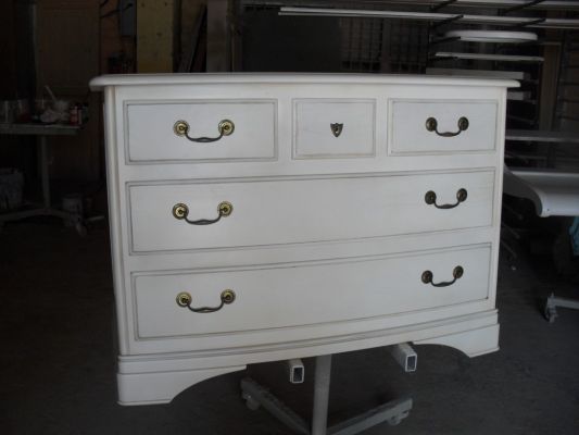 commode ancienne en merisier patiné blanc bouches du rhone